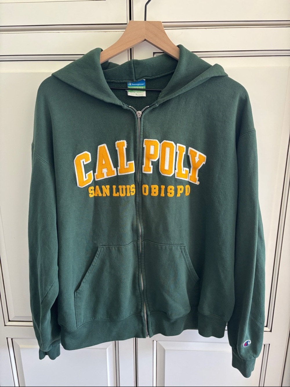 Vintage Champion Eco Fleece Cal Poly SLO San Luis Obispo Zip Hoodie Mens Large